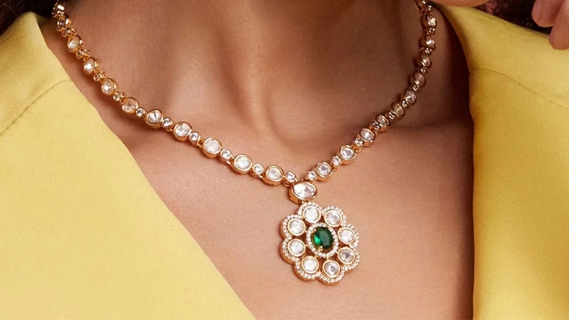 gemstone flower pendant