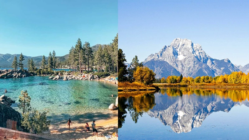 Lake Tahoe, California and Jackson Hole, Wyoming’s mountain spots