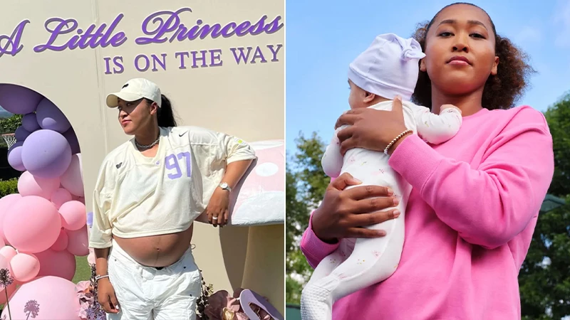 Naomi Osaka with her baby